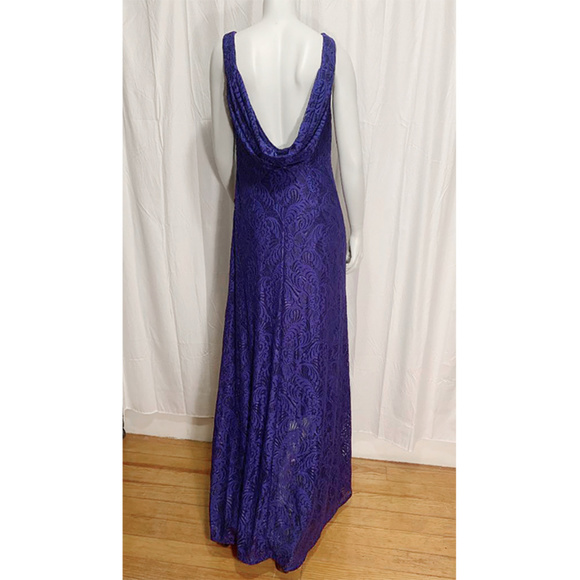 NWT ADRIANNA PAPELL Ruched Side Lace Evening gown - Picture 3 of 6